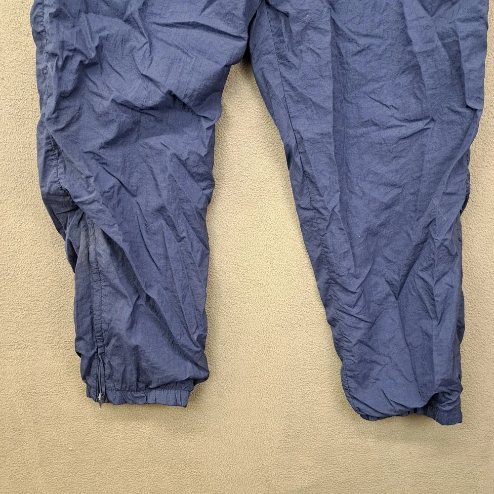 Vintage Nike Track Pants XL Blue Nylon Zippered Cuffed Bottoms 90s Menswear